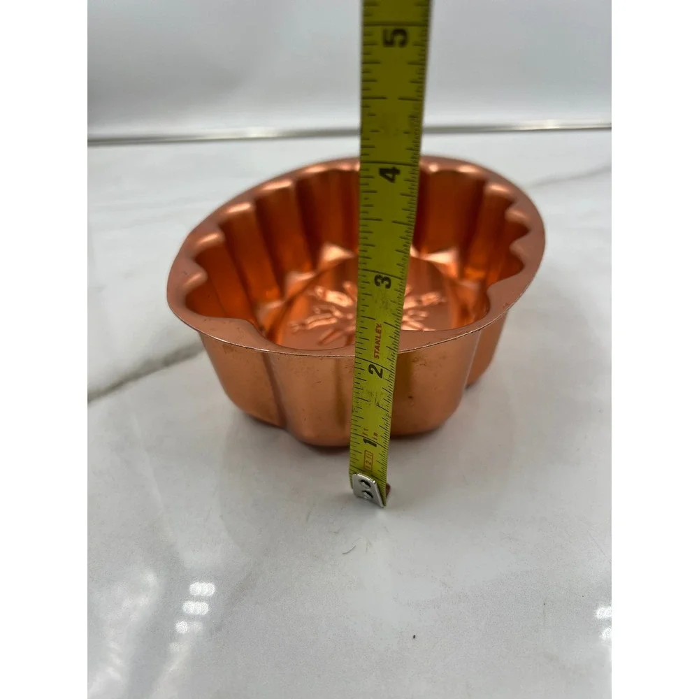 Vintage Copper Snowflake Starburst Oval Jello Cake Mold 3 Cup Wall Decor Hanging